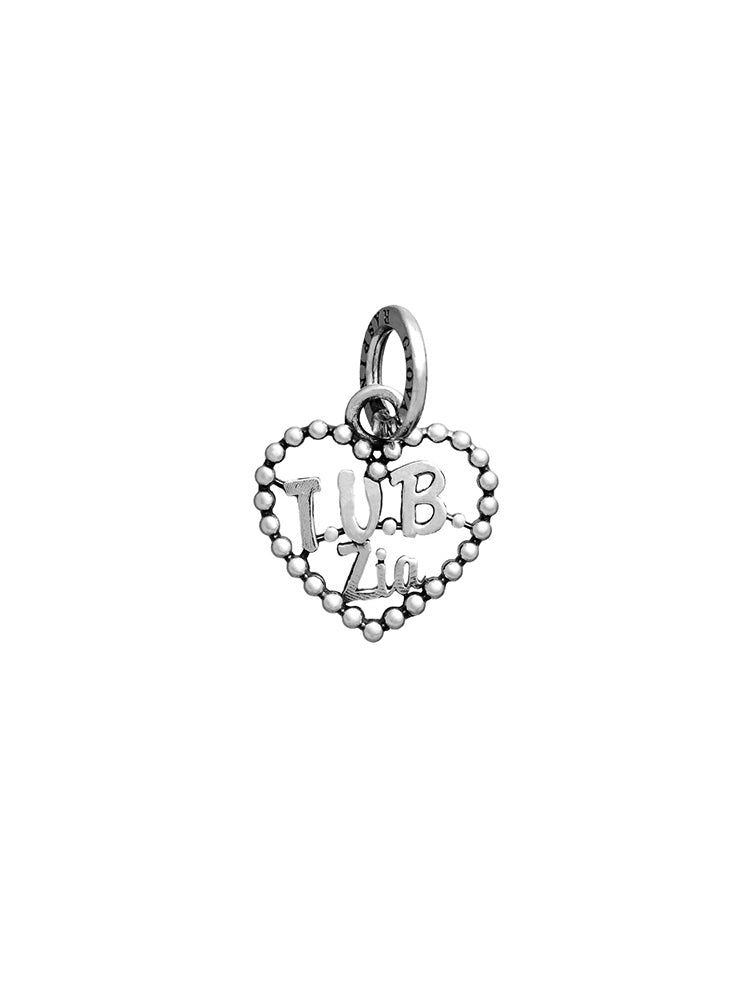 CHARM DONNA CUORE "TVB ZIA" IN ARGENTO 925 GIOVANNI RASPINI