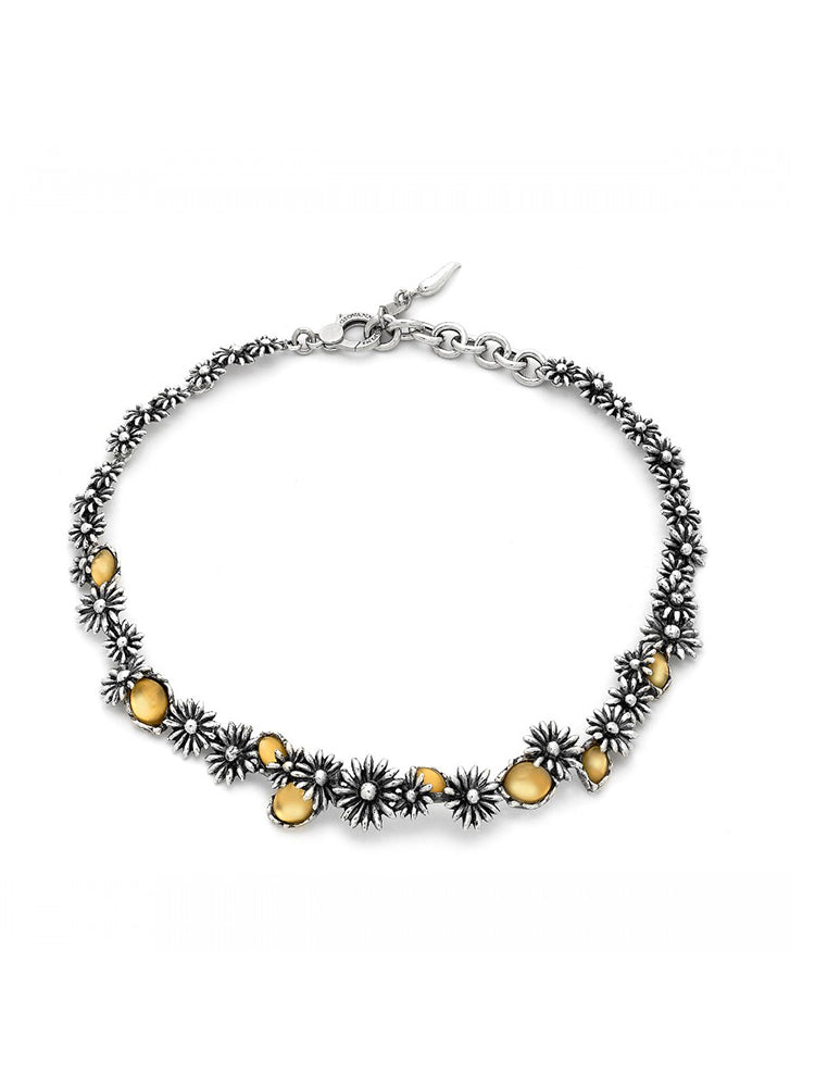 COLLANA DONNA GIROCOLLO DAISY IN ARGENTO 925, MADREPERLA E CRISTALLO DI ROCCA GIOVANNI RASPINI