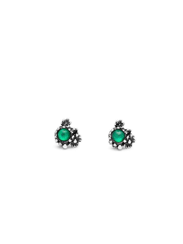 ORECCHINI DONNA MARGHERITE GARDEN MINI IN ARGENTO E AGATA VERDE GIOVANNI RASPINI