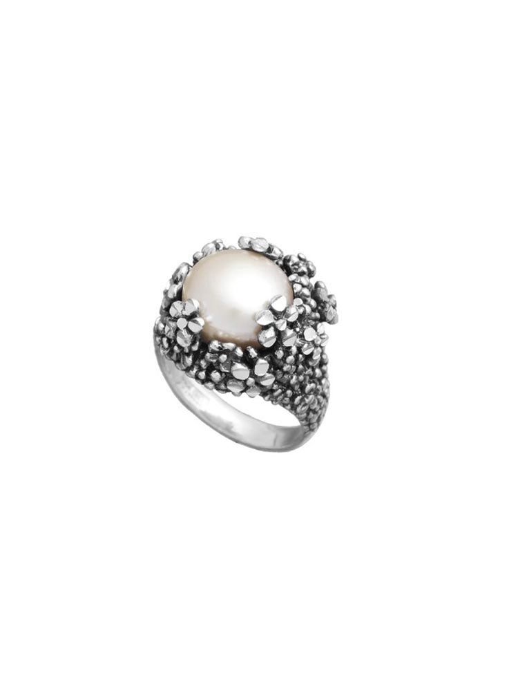 ANELLO DONNA IN ARGENTO CON PERLA MINI BLOSSOM MISURA 10 GIOVANNI RASPINI