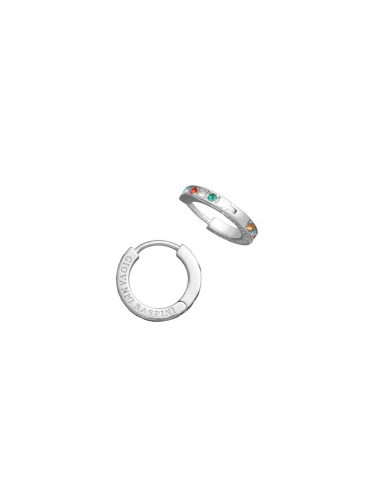 ORECCHINI DONNA A CERCHIO HUGGIE CRYSTAL COLOR GIOVANNI RASPINI