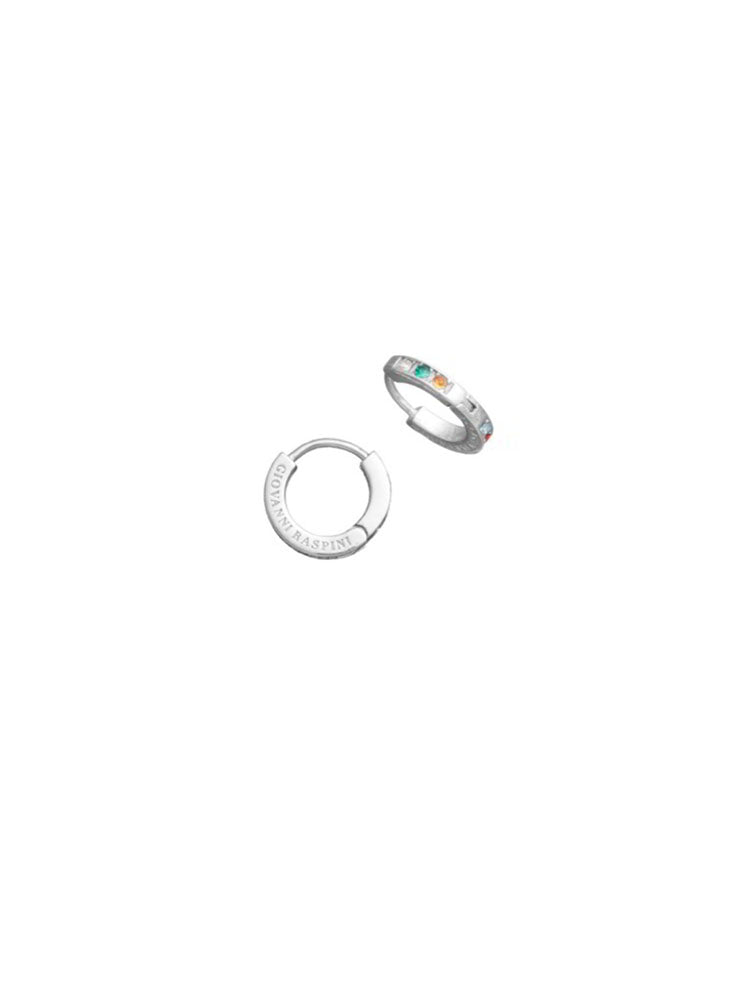 ORECCHINI DONNA HUGGIE CRYSTAL COLOR PICCOLI IN ARGENTO E ZIRCONI GIOVANNI RASPINI