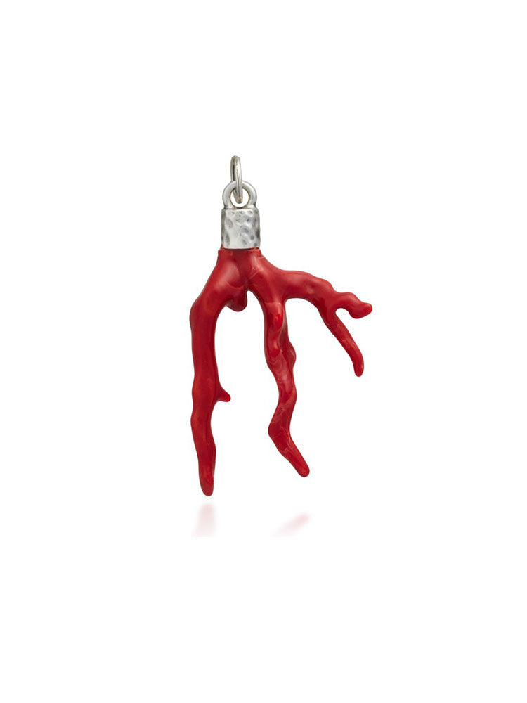 CHARM DONNA CORALLO IN ARGENTO 925 E RESINA GIOVANNI RASPINI