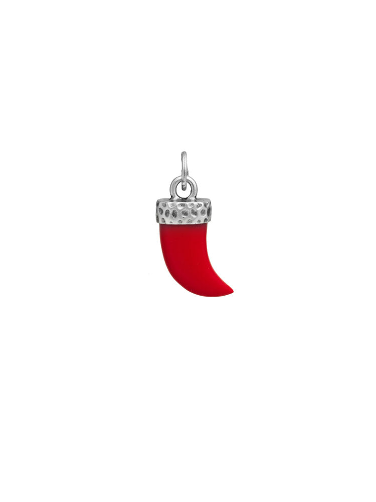 CHARM UNISEX ZANNA IN ARGENTO E RESINA ROSSA GIOVANNI RASPINI