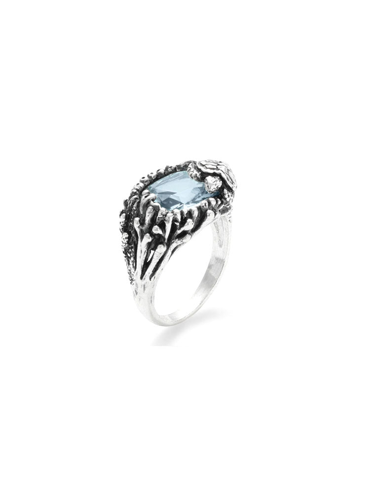 ANELLO DONNA EDEN TARTARUGA CON QUARZO COLOR ACQUAMARINA GIOVANNI RASPINI