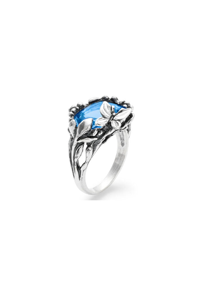 ANELLO DONNA EDEN FARFALLA CON QUARZO COLOR ZAFFIRO GIOVANNI RASPINI