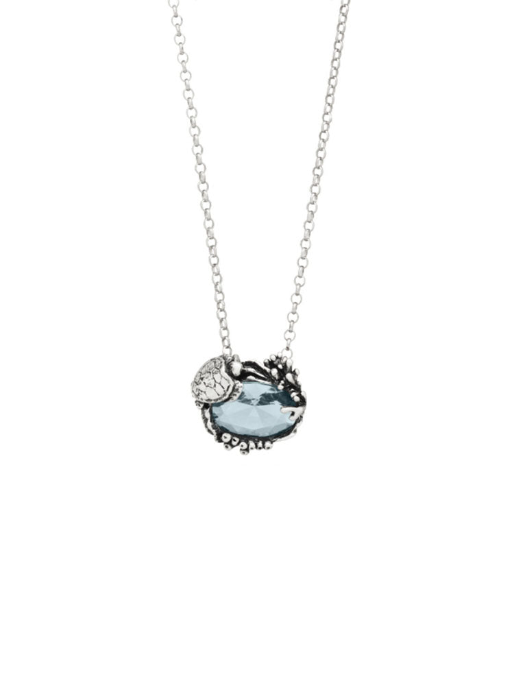 COLLANA DONNA PENDETE TARTARUGA EDEN CON QUARZO COLOR ACQUAMARINA GIOVANNI RASPINI