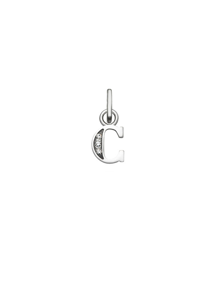 CHARM UNISEX MINI "C" CRYSTAL IN ARGENTO GIOVANNI RASPINI