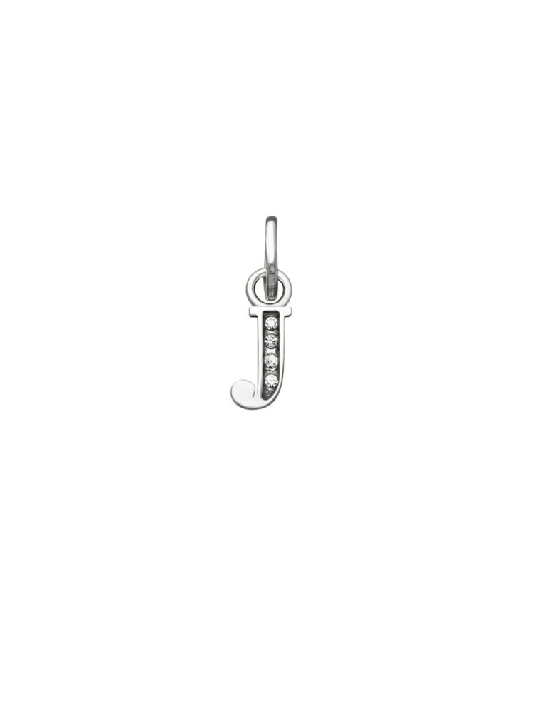 CHARM UNISEX MINI "J" CRYSTAL IN ARGENTO GIOVANNI RASPINI