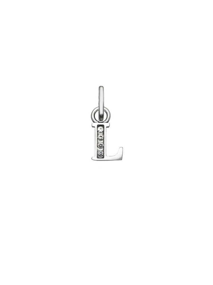 CHARM UNISEX MINI "L" CRYSTAL IN ARGENTO GIOVANNI RASPINI