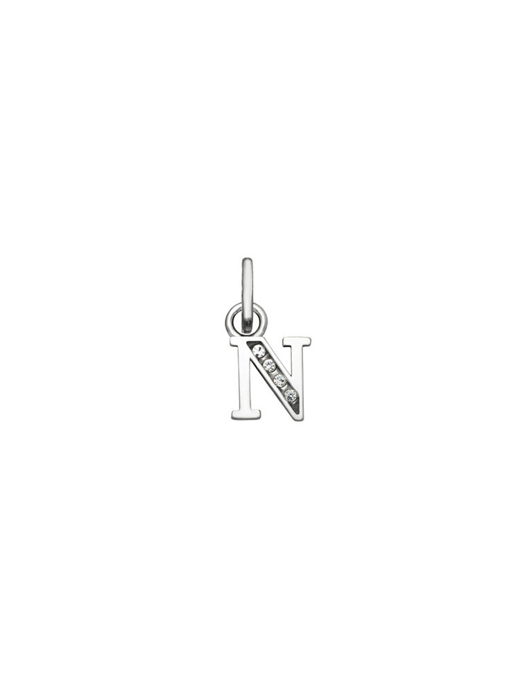 CHARM UNISEX MINI "N" CRYSTAL IN ARGENTO GIOVANNI RASPINI