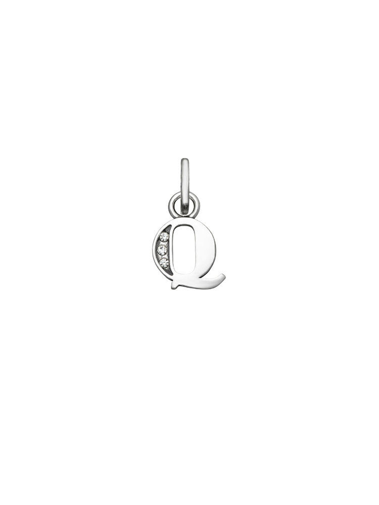 CHARM UNISEX MINI "Q" CRYSTAL IN ARGENTO GIOVANNI RASPINI