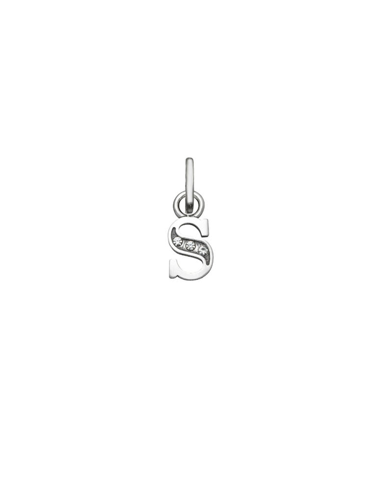 CHARM UNISEX MINI "S" CRYSTAL IN ARGENTO GIOVANNI RASPINI