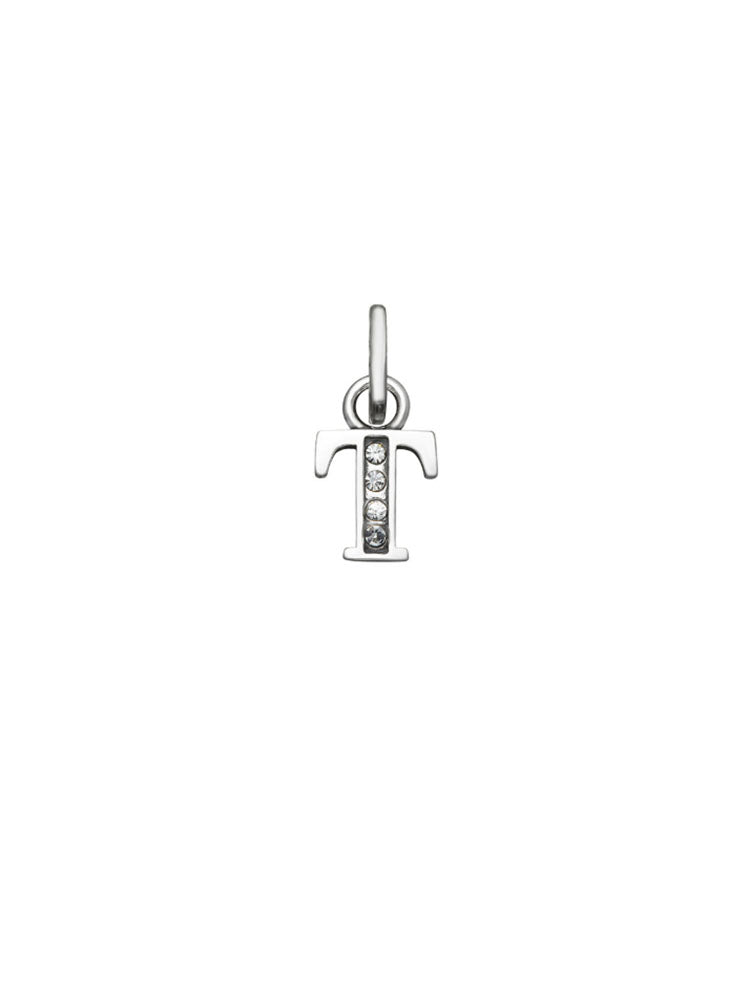 CHARM UNISEX MINI "T" CRYSTAL IN ARGENTO GIOVANNI RASPINI