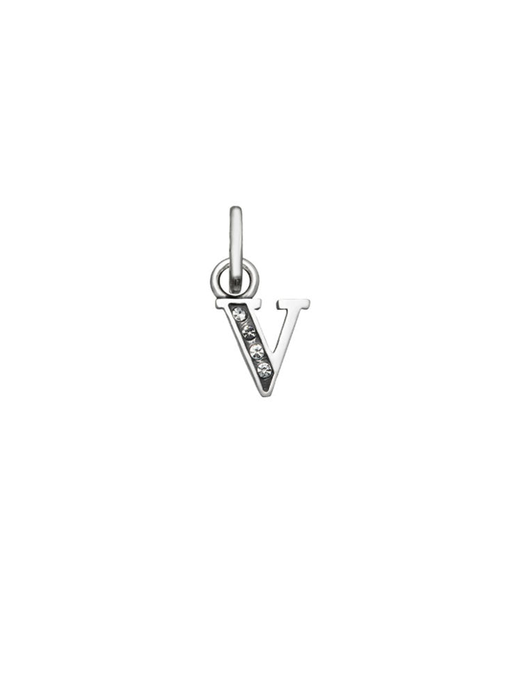 CHARM UNISEX MINI "V" CRYSTAL IN ARGENTO GIOVANNI RASPINI