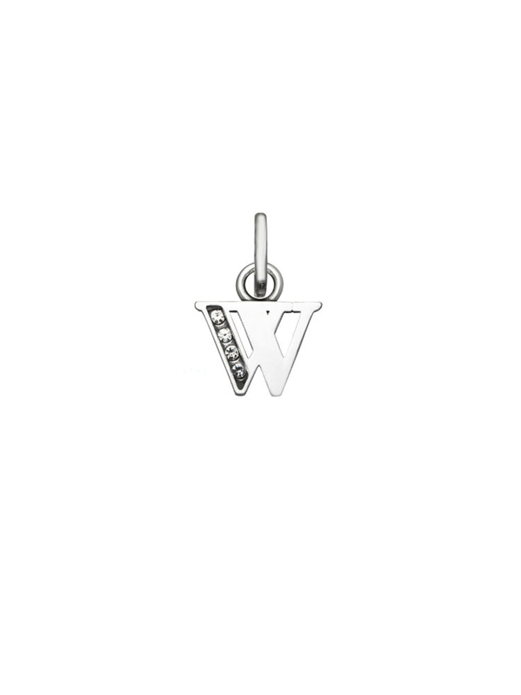 CHARM UNISEX MINI "W" CRYSTAL IN ARGENTO GIOVANNI RASPINI