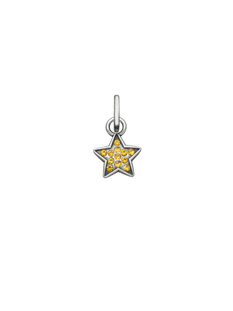 CHARM DONNA MINI STELLA CRYSTAL GIALLO IN ARGENTO GIOVANNI RASPINI