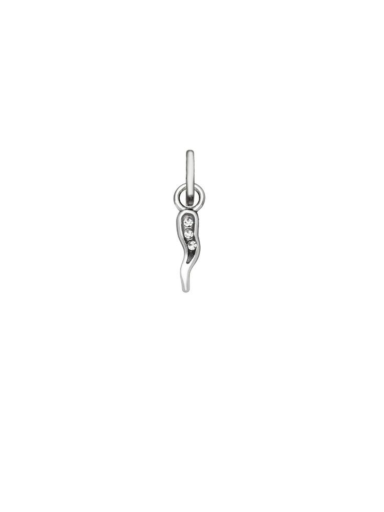 CHARM UNISEX MINI CORNINO CRYSTAL BIANCO IN ARGENTO GIOVANNI RASPINI