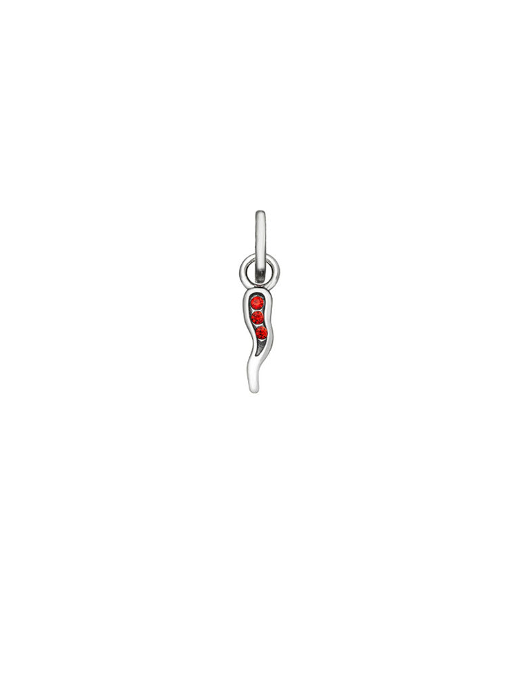 CHARM UNISEX MINI CORNINO CRYSTAL ROSSO IN ARGENTO GIOVANNI RASPINI
