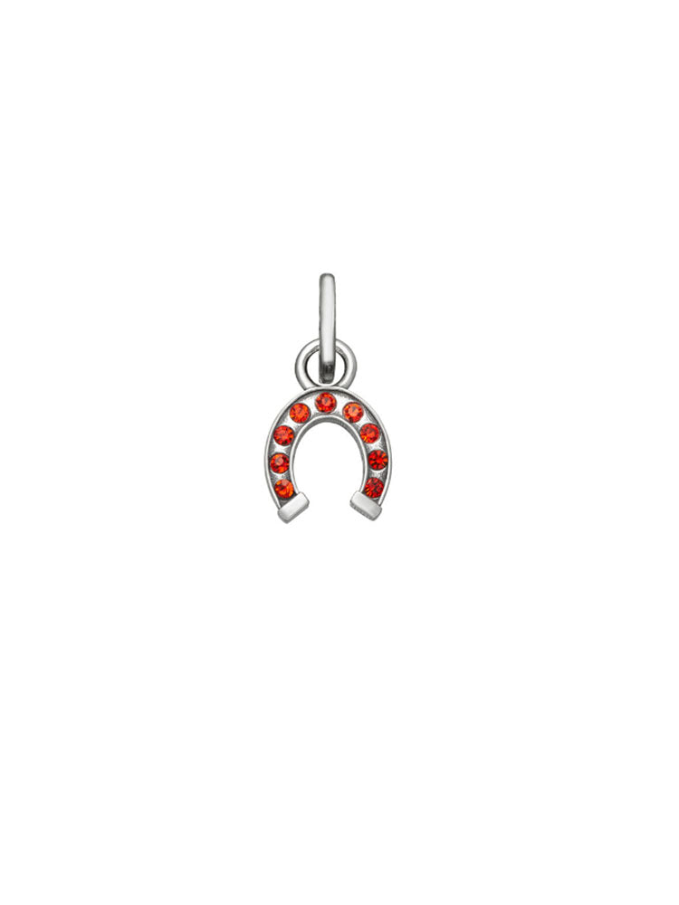 CHARM UNISEX MINI FERRO DI CAVALLO CRYSTAL ROSSO IN ARGENTO GIOVANNI RASPINI