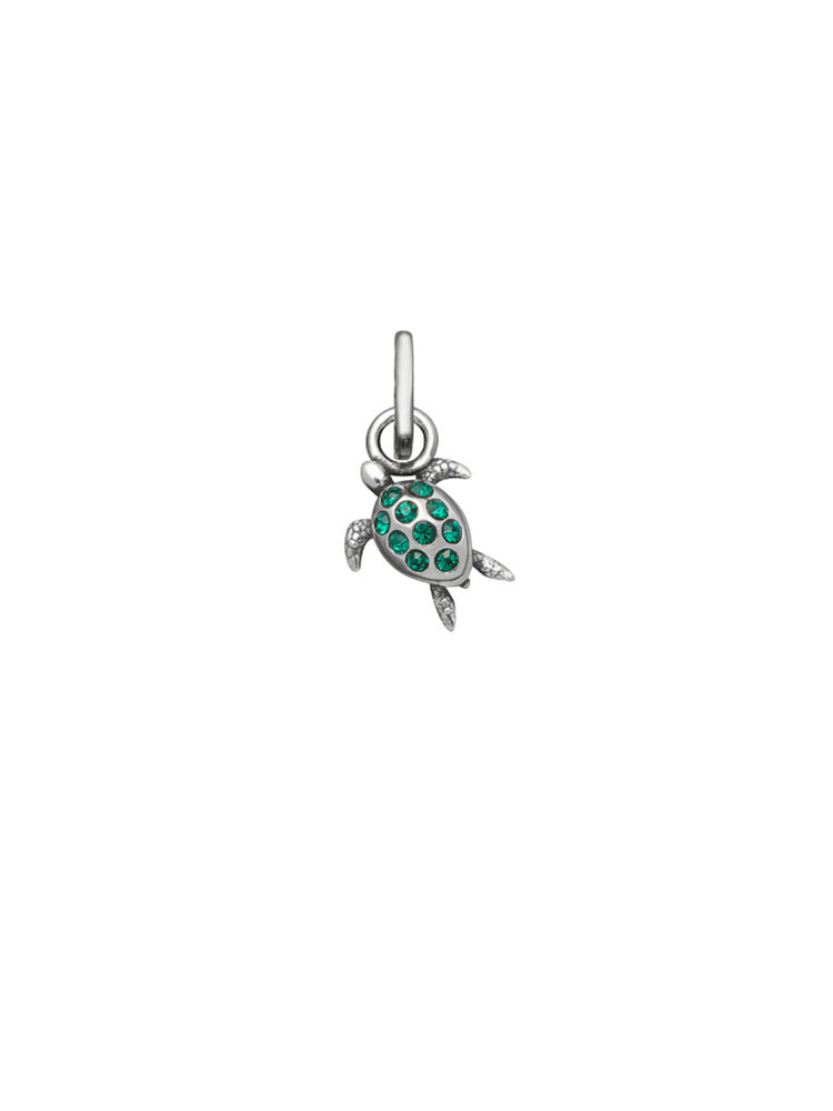 CHARM UNISEX MINI TARTARUGA CRYSTAL VERDE IN ARGENTO GIOVANNI RASPINI