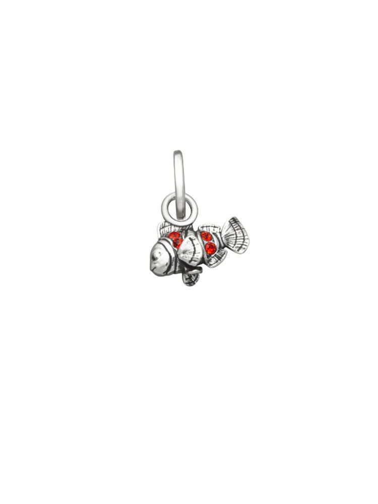 CHARM UNISEX MINI PESCE PAGLIACCIO CRYSTAL ARANCIONE IN ARGENTO GIOVANNI RASPINI
