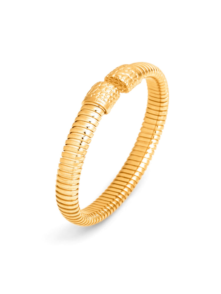 BRACCIALE DONNA TUBOGAS CROCO DORATO GIOVANNI RASPINI