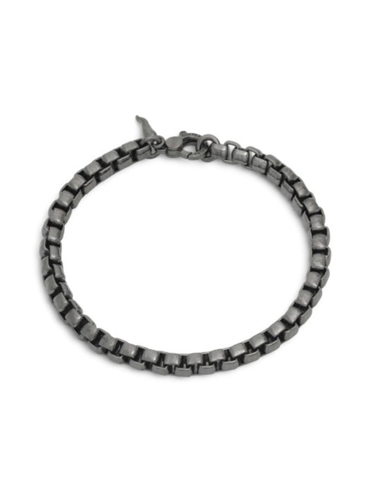 BRACCIALE UOMO MAGLIA VENEZIANA IN ARGENTO NERO GIOVANNI RASPINI