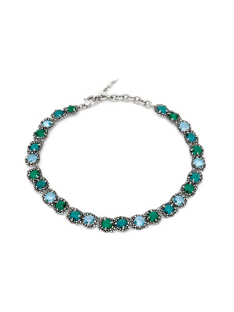 COLLANA DONNA BLUE IVY GIROCOLLO IN ARGENTO CON CRISTALLI COLORATI GIOVANNI RASPINI