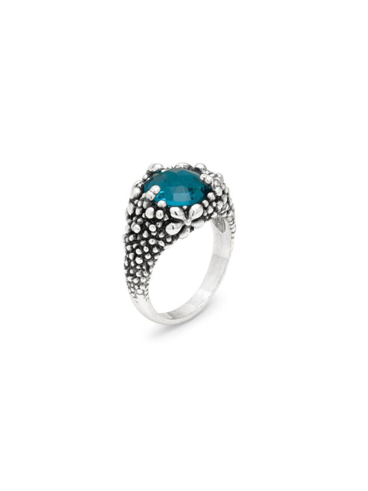 ANELLO DONNA BLUE IVY GRANDE CON CRISTALLO AZZURRO MIS 18 GIOVANNI RASPINI