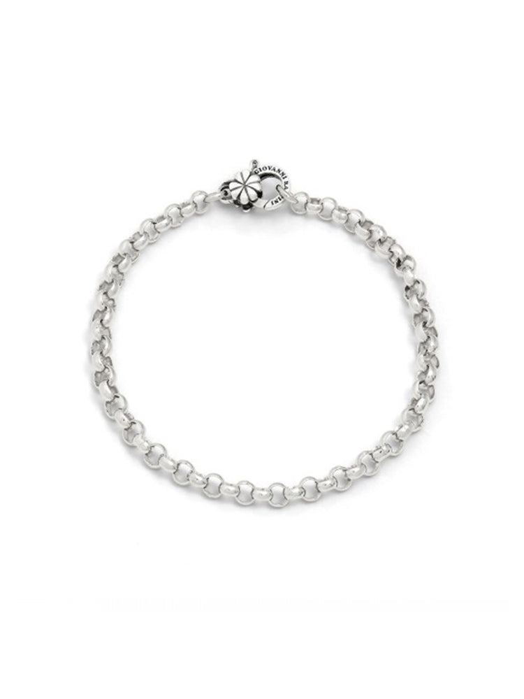 BRACCIALE DONNA ROLO' PICCOLO CHIUSURA CON QUADRIFOGLIO IN ARGENTO GIOVANNI RASPINI