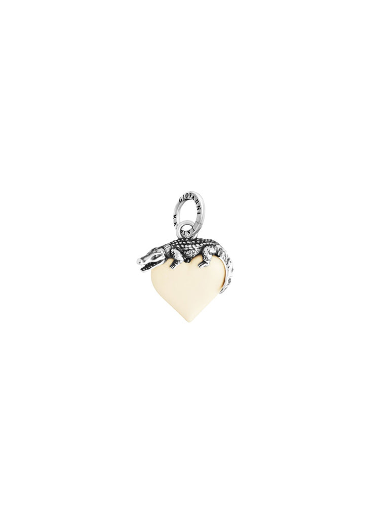 CHARM DONNA CUORE COCCODRILLO IN ARGENTO GIOVANNI RASPINI