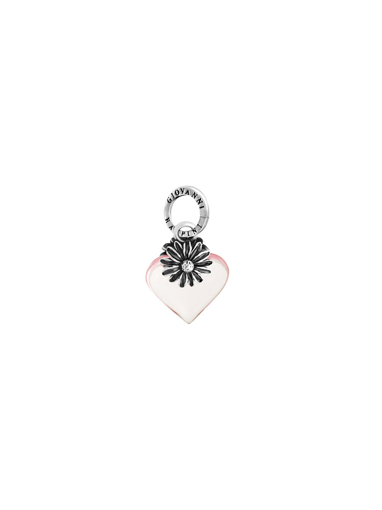 CHARM DONNA CUORE ROSA CON MARGHERITA IN ARGENTO GIOVANNI RASPINI