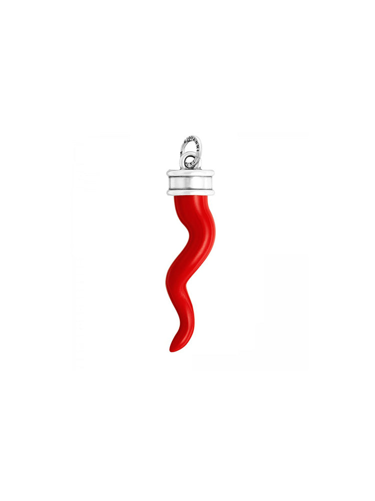 CHARM UNISEX CORNO ROSSO GRANDE CLASSICO IN ARGENTO GIOVANNI RASPINI