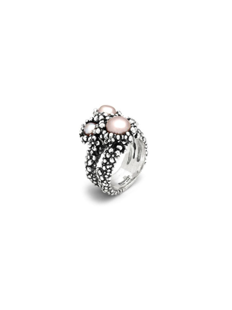 ANELLO DONNA BLOSSOM GRANDE CON PERLE NATURALI GIOVANNI RASPINI