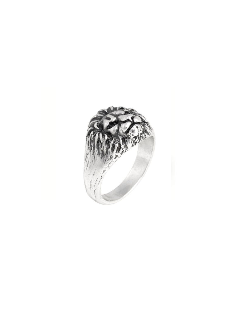 ANELLO DONNA DA MIGNOLO CON LEONE IN ARGENTO MIS 8 GIOVANNI RASPINI