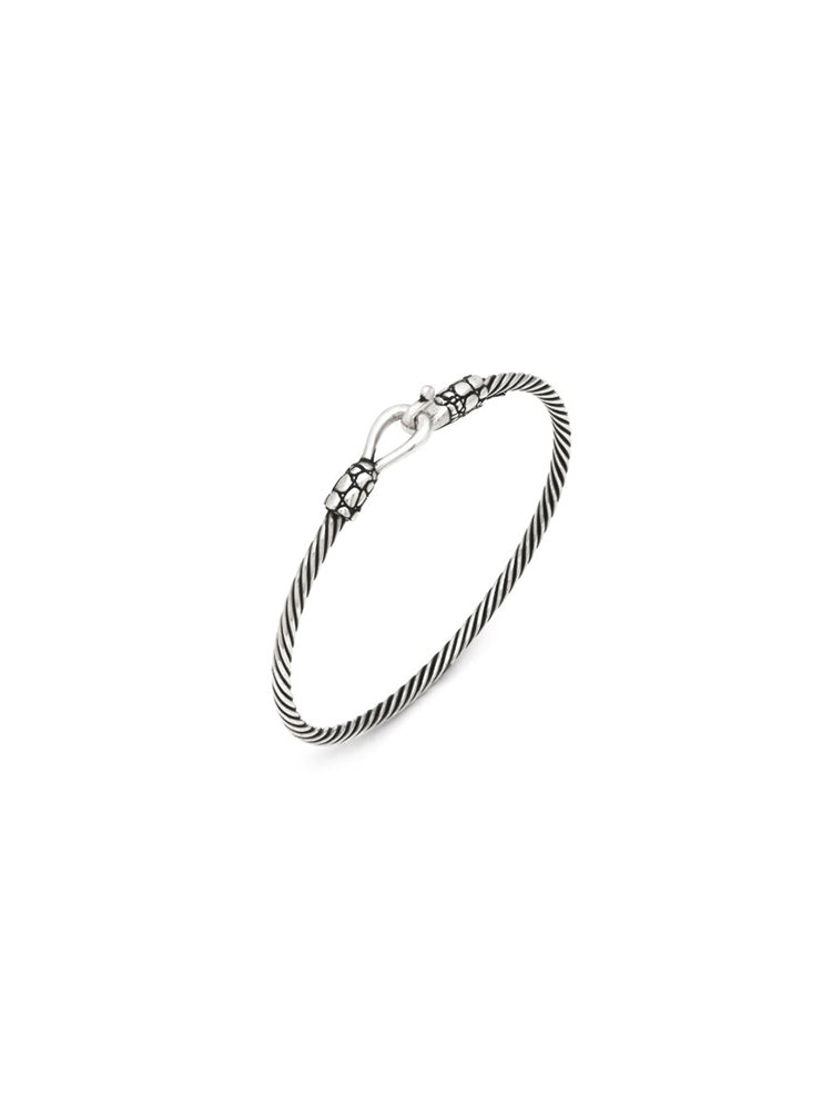 BRACCIALE UOMO CROCO RIGIDO IN ARGENTO 925 GIOVANNI RASPINI