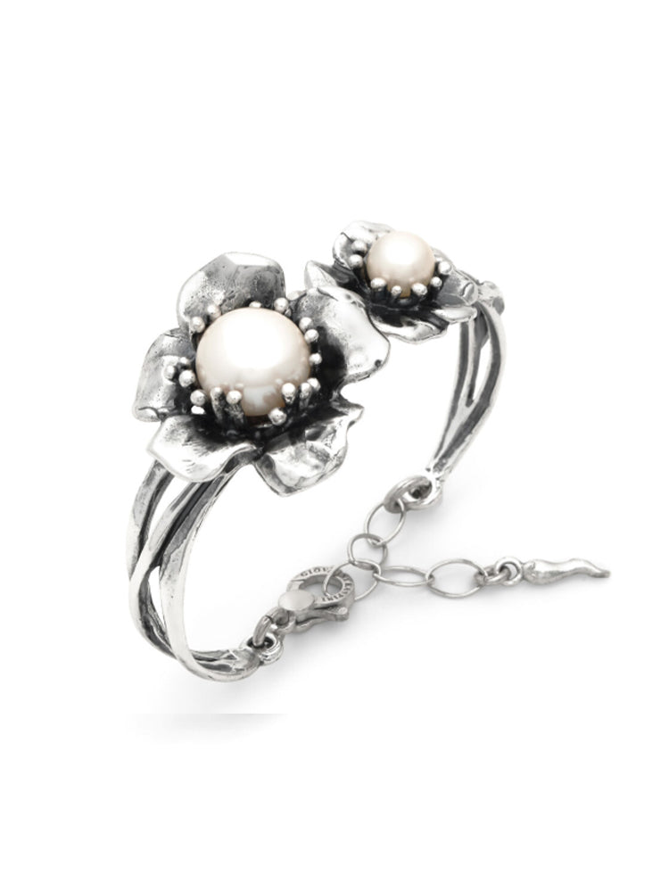 BRACCIALE DONNA MAGNOLIA SEMI RIGIDO IN ARGENTO GIOVANNI RASPINI