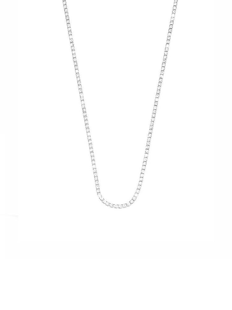 COLLANA DONNA GIROCOLLO IN METALLO RODIATO SILVER E STRASS STROILI