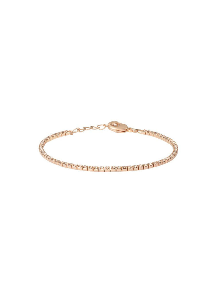 BRACCIALE DONNA TENNIS ROMANTIC SHINE METALLO ROSA CON CRISTALLI CARAMELLO STROILI