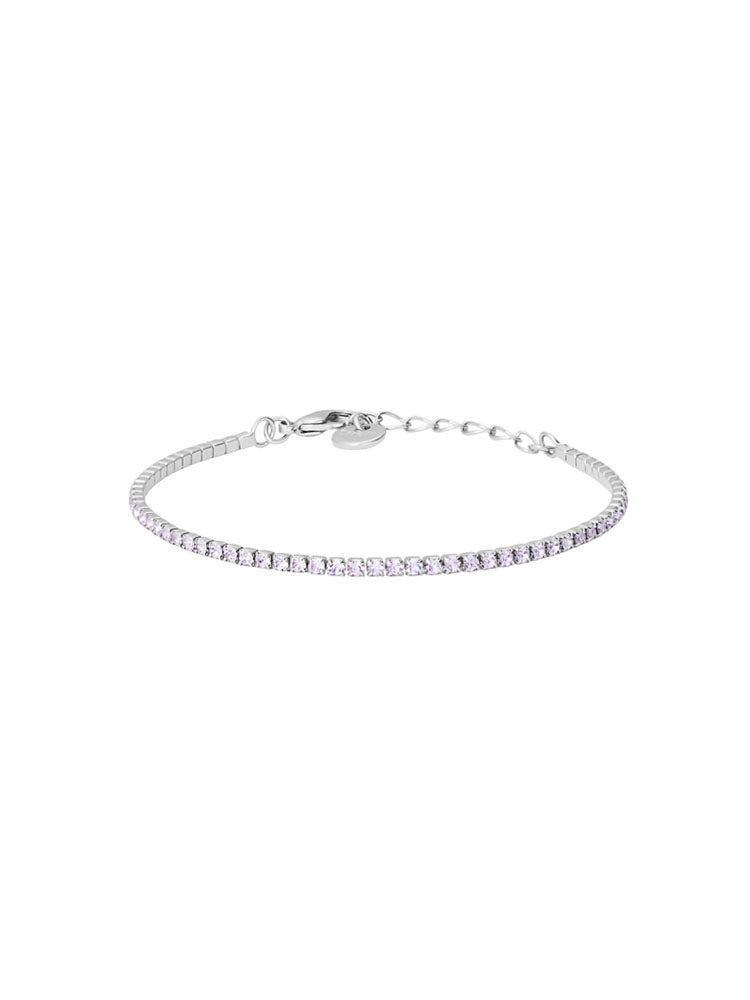 BRACCIALE DONNA TENNIS ROMANTIC SHINE IN ACCIAIO E CRISTALLI LILLA STROILI