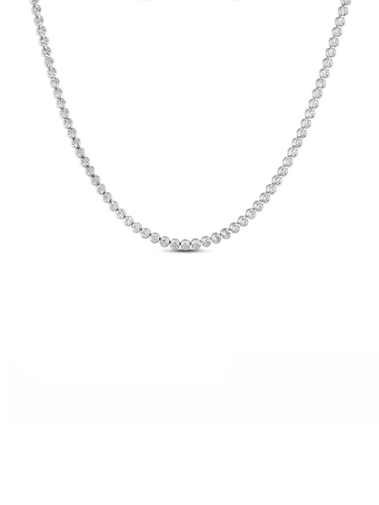 COLLANA DONNA GIROCOLLO IN METALLO RODIATO SILVER E STRASS STROILI