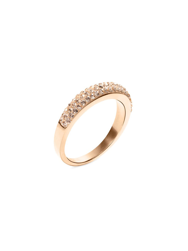 ANELLO DONNA CRYSTAL ACCIAIO ROSATO CON CRISTALLI STROILI