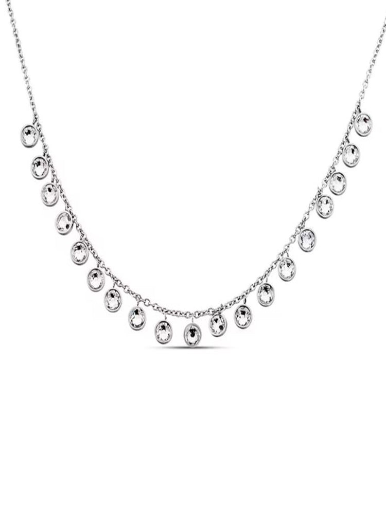 COLLANA DONNA LADY CHIC GIROCOLLO IN ACCIAIO SILVER MULTI CHARMS E STRASS BIANCHI STROILI
