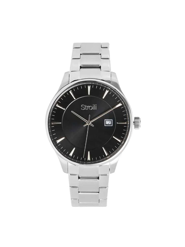 OROLOGIO UOMO NIZZAIN ACCIAIO E QUADRANTE NERO STROILI