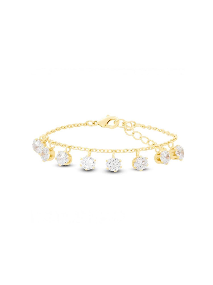 BRACCIALE DONNA ROMANTIC SHINE IN METALLO DORATO MULTI CHARMS CON CRISTALLI STROILI