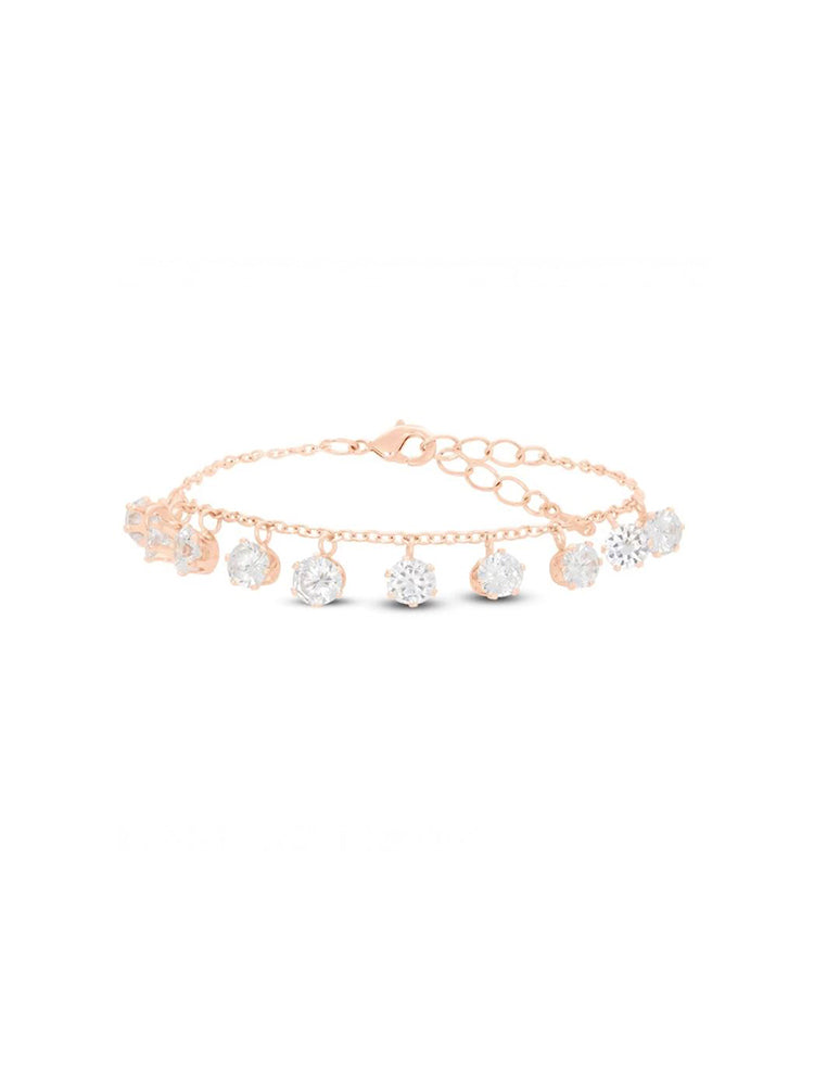 BRACCIALE DONNA ROMANTIC SHINE IN METALLO ROSATO MULTICHARMS CON CRISTALLI STROILI