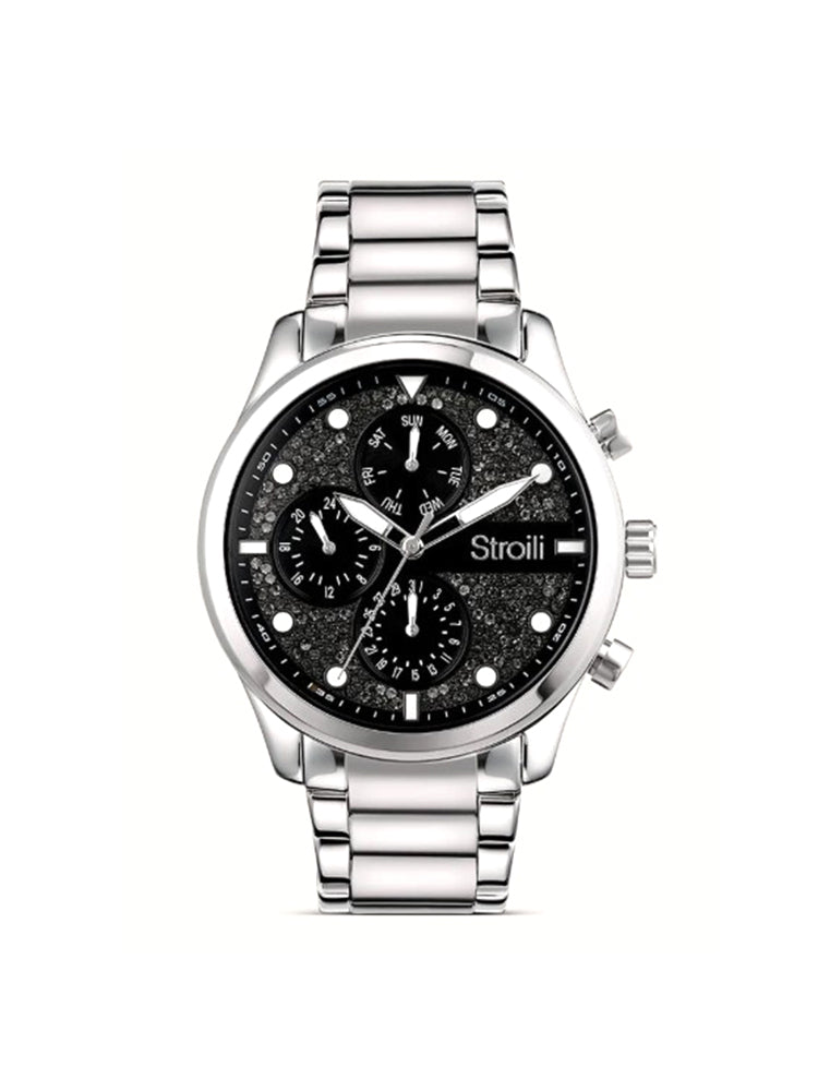 OROLOGIO UOMO MONTECARLO IN ACCIAIO CON QUADRANTE CON CRISTALLI STROILI