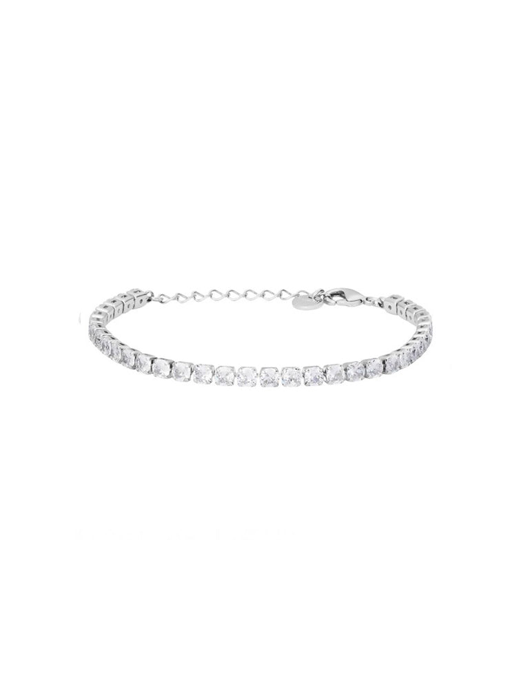 BRACCIALE DONNA TENNIS IN ACCIAIO CON CRISTALLI BIANCHI STROILI