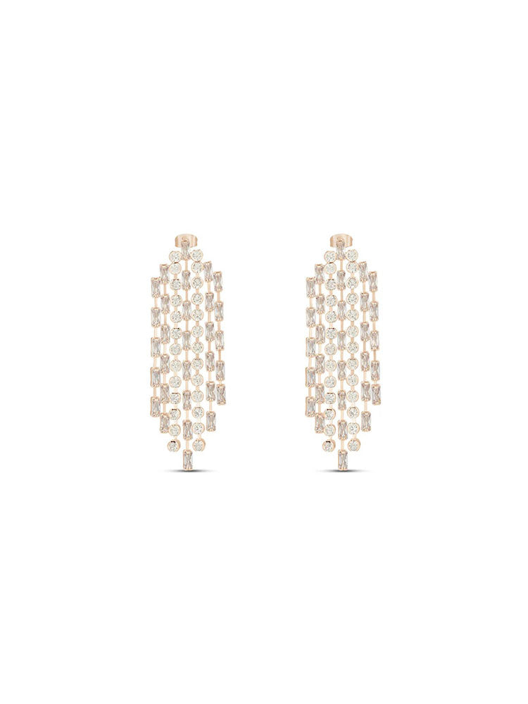 ORECCHINI DONNA PENDENTI ROMATIC SHINE IN METALLO ROSATO E CRISTALLI STROILI